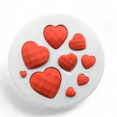 Molde Silicona Corazones Mini Textura Diamante